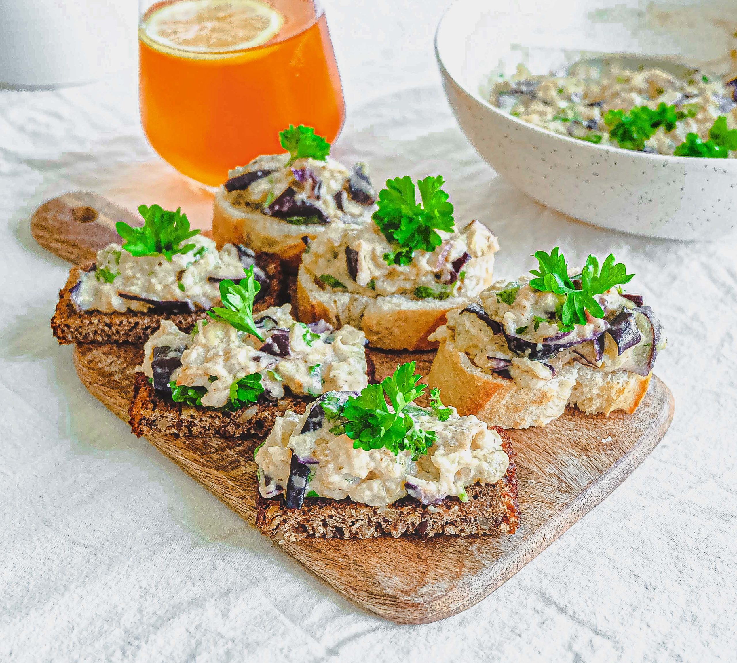 Eggplant Crostini: Easy appetizer to bring to the table