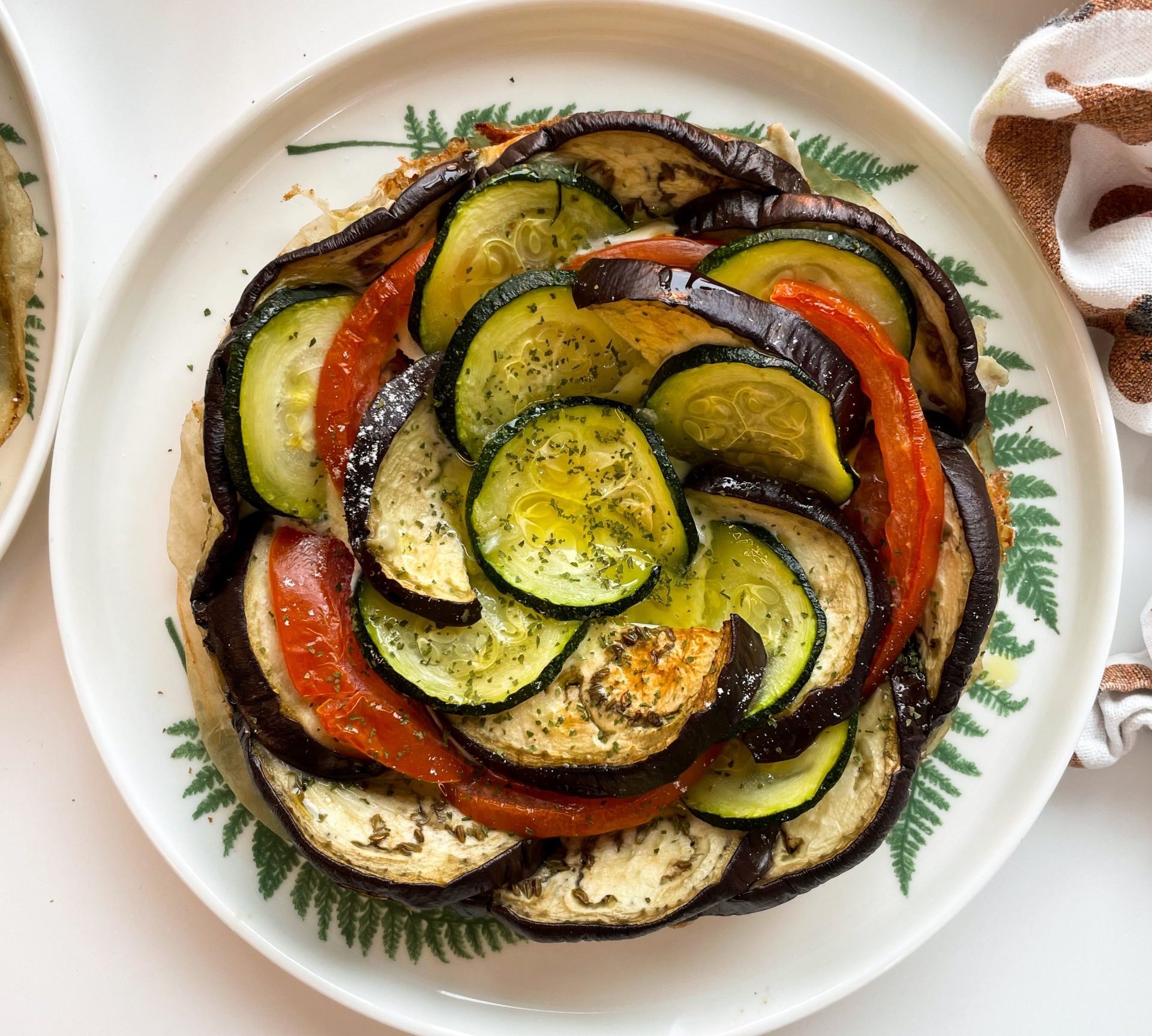 Crustless Summer Squash Tart: Zucchini, Eggplant, and Tomato Egg Tart